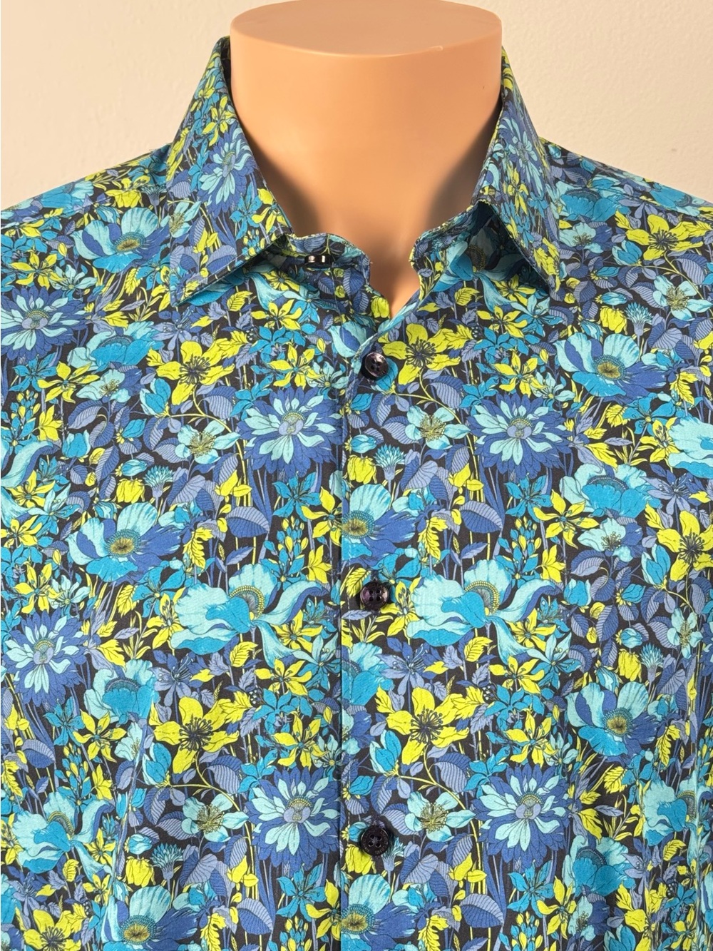 ✨ Jared Lang Men’s L Floral Button Down Shirt 100% Cotton NWT